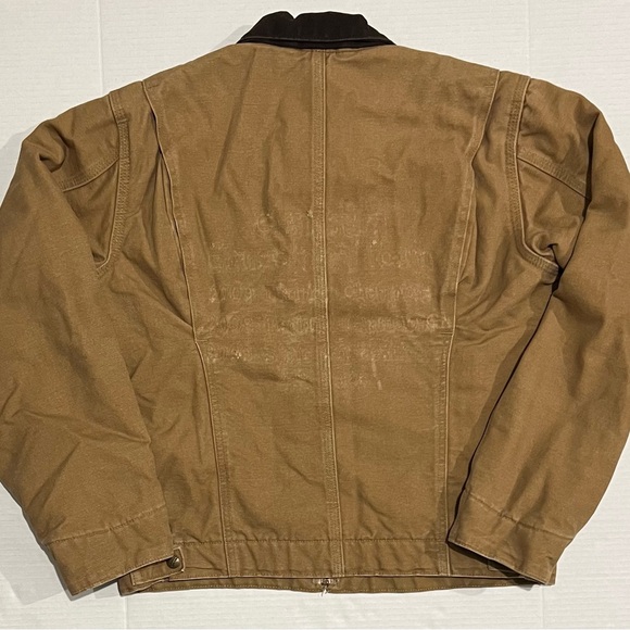 Vintage Carhartt Women M Detroit Jacket Sherpa Lined Wj097 Cml Brown Tan Y2k - Picture 2 of 14